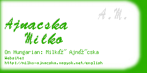 ajnacska milko business card
